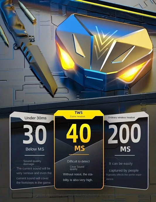 FutureBeat Gaming x10 - - Auriculares Inalámbricos con Cancelación de Ruido y Estuche LED