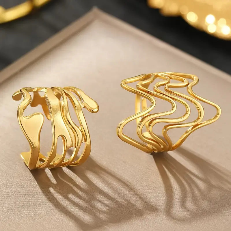 Anillos Olas Doradas