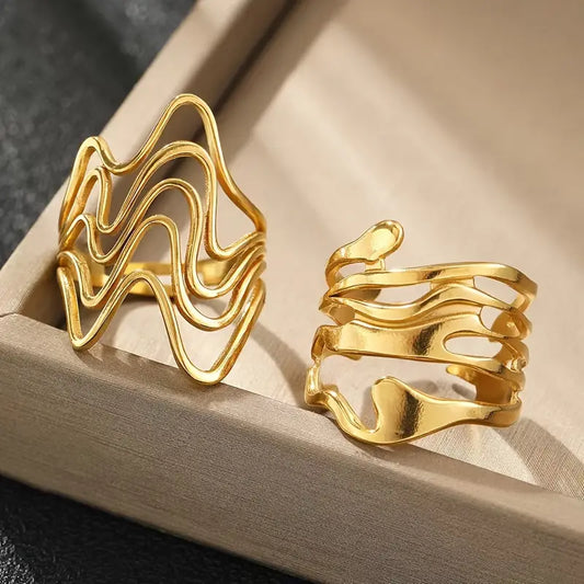 Anillos Olas Doradas