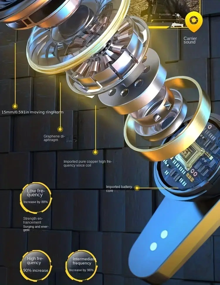 FutureBeat Gaming x10 - - Auriculares Inalámbricos con Cancelación de Ruido y Estuche LED