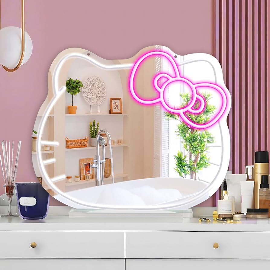 🐱✨💎 Espejo LED “Kitty Glow Mirror” 💎✨🎀