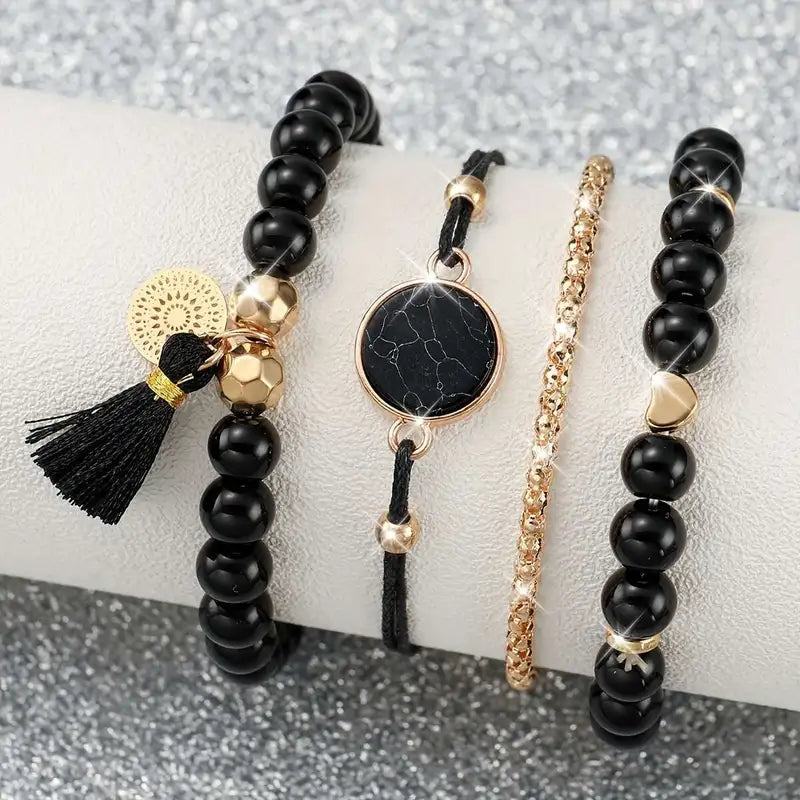 PACK "Noir Elegance – Set de Reloj y Pulseras de Lujo"💛