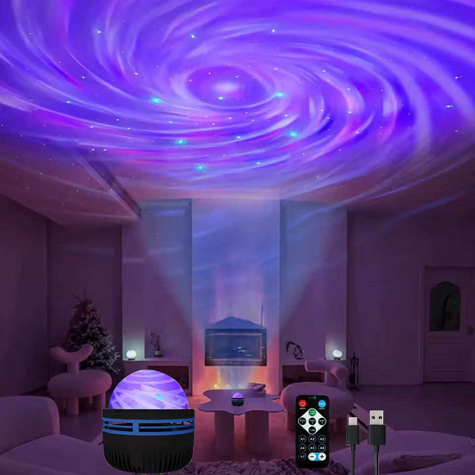 🌌Lámpara Proyector Galáctico 360° con Control Remoto – Crea tu Universo en Casa